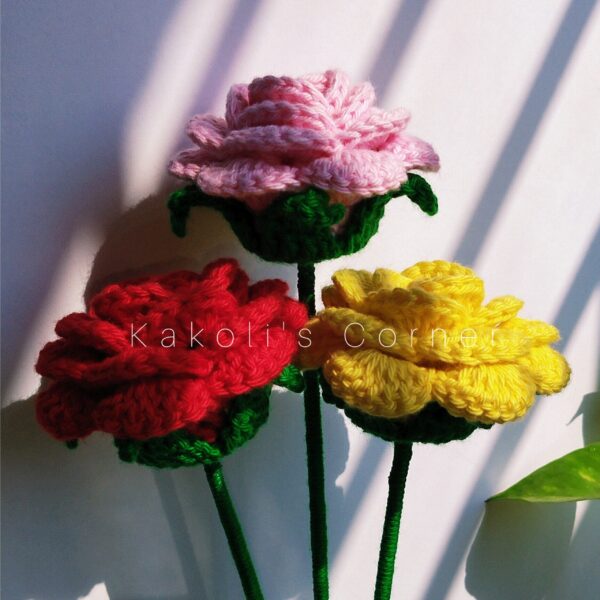 Handmade Crochet Forever Rose Flowers in India