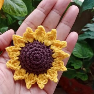 Handmade Crochet Pretty Sunflower Bow Tie in India