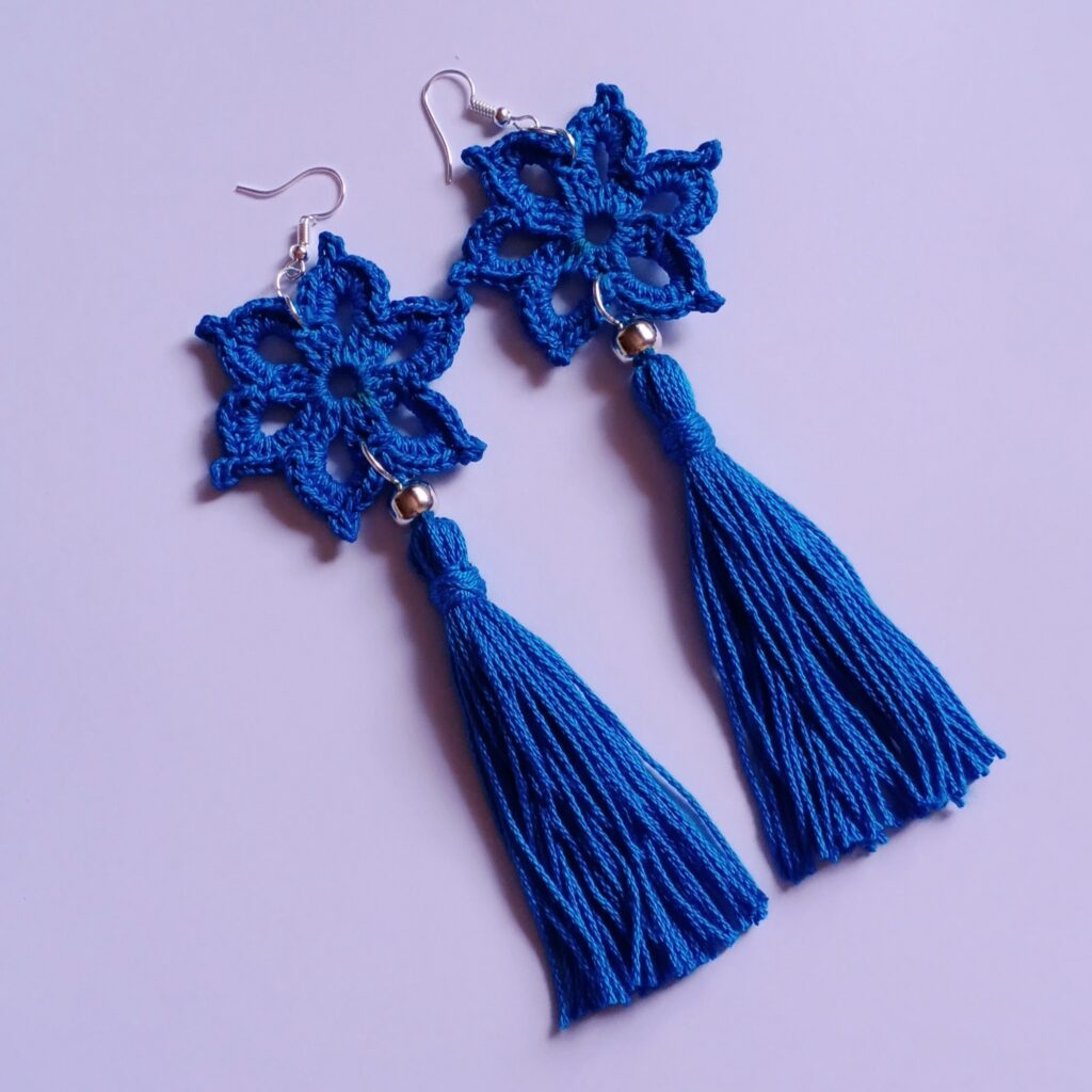 Handmade Crochet Tassel Earrings in India