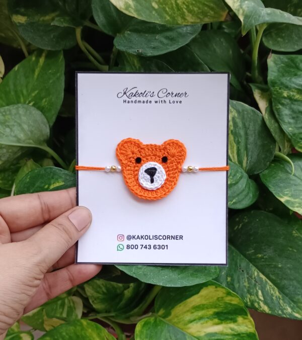 Handmade Crochet Bear Rakhis in India