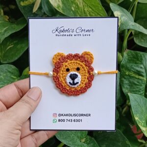 Handmade Crochet Lion Rakhis in India