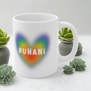 Rainbow Heart with Custom Name Mugs in India