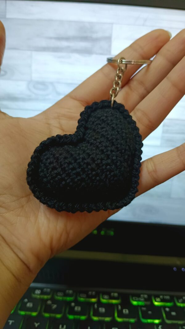Handmade Black Heart Keychain in India
