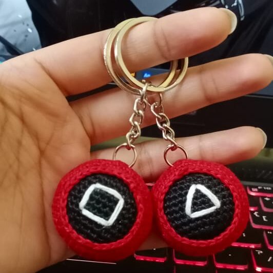 Handmade Squid Game Keychain in India Handmade Squid Game Keychain in India