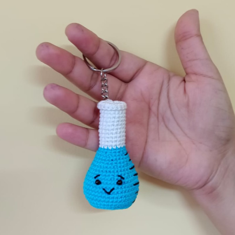 Handmade Beaker Keychain in India Handmade Beaker Keychain in India