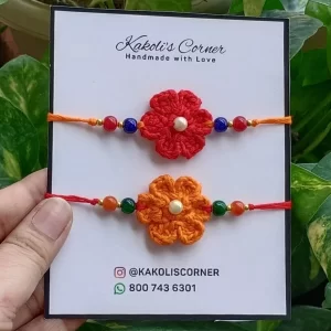 Crochet-Flower-Rakhi-in-India