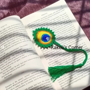 Crochet-Handmade-Peacock-Feather-Bookmark-in-India