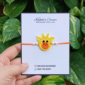 Handmade-Crochet-Giraffe-Rakhis-in-India