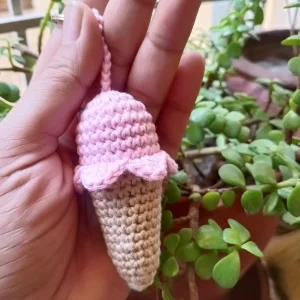 Handmade-Crochet-IceCream-Keychain-in-India