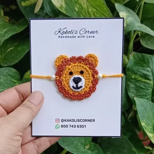 Handmade-Crochet-Lion-Rakhis-in-India