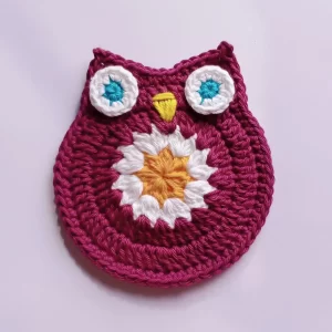 Handmade-Crochet-Owl-Coaster-in-India