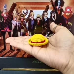 Handmade One Piece Straw Hat Keychain in India