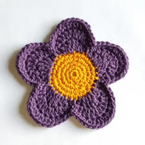 Handmade-Purple-Flower-Home-Decor-Crochet-Coaster-in-India