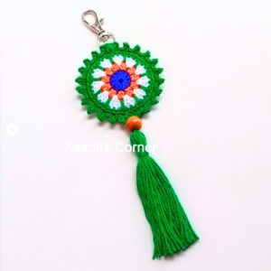 Handmade Tiranga Mandala Keychain