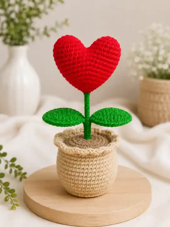 crochet heart pot for desk in india crochet heart pot for desk in india