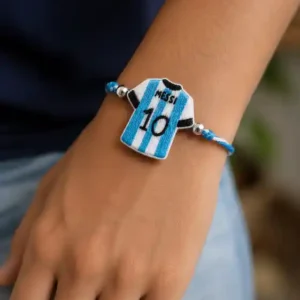 handcrafted rakhi with messi charm