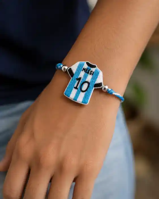 handcrafted rakhi with messi charm handcrafted rakhi with messi charm