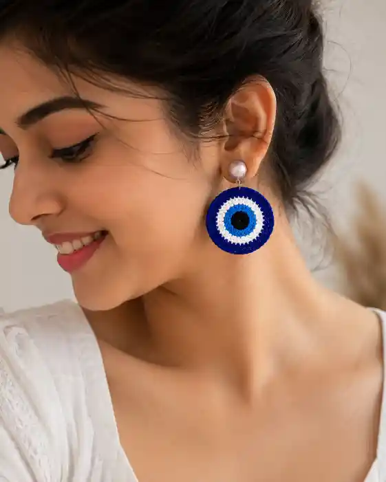handmade evil eye earring in india handmade evil eye earring in india
