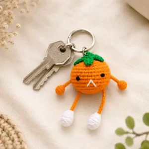 handmade silly orange keychain in india