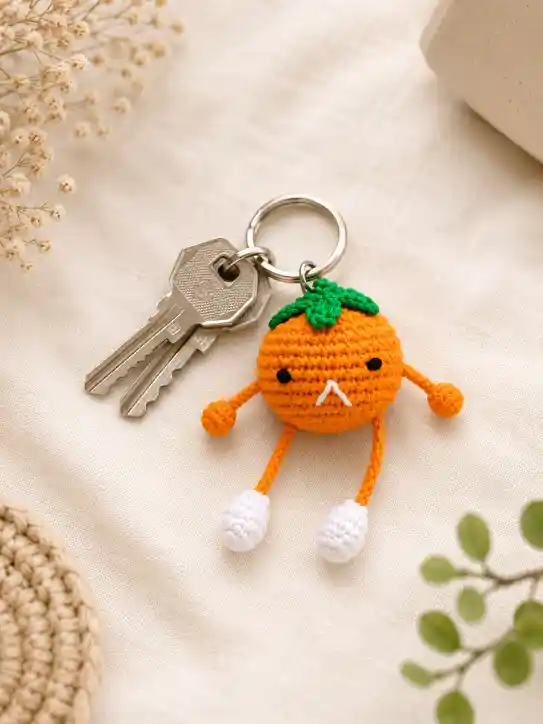 handmade silly orange keychain in india handmade silly orange keychain in india