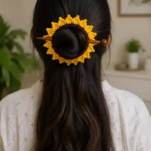 handmade sunflower bun stick in india