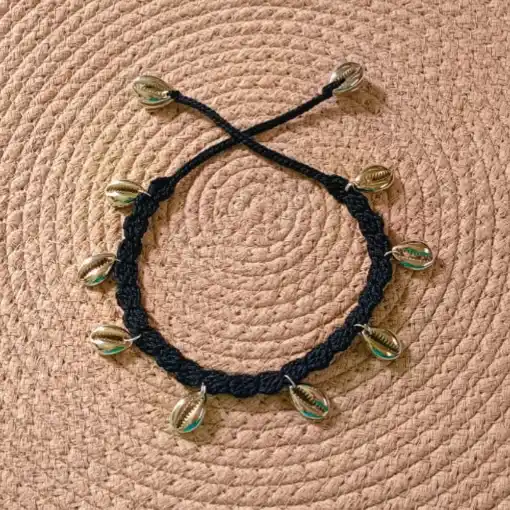 black kauri crochet anklet black kauri crochet anklet
