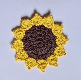 Handmade Crochet Sunflower Coasters in India